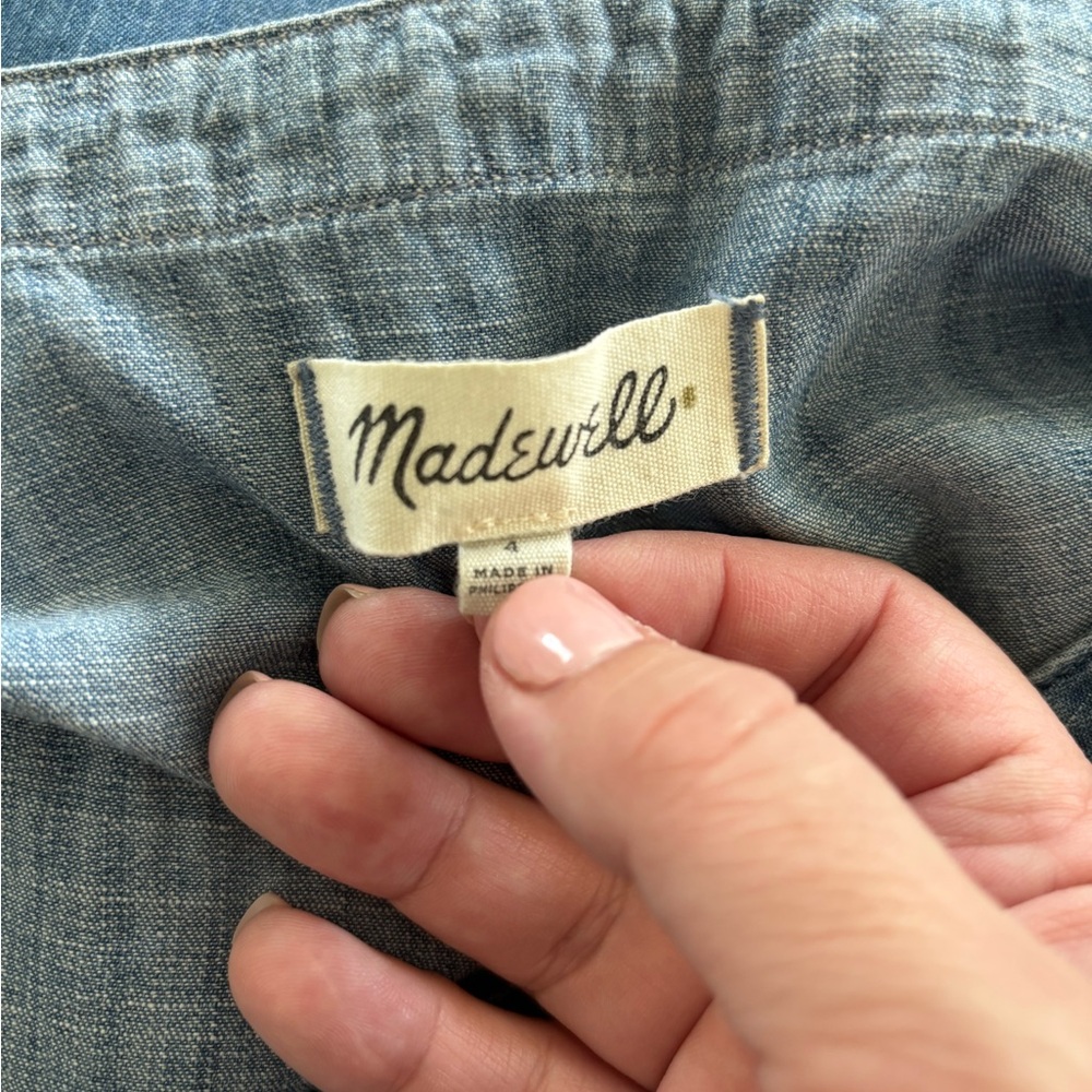 Madewell Blue Denim Button-Down Dress sz 4 - Picture 3 of 3